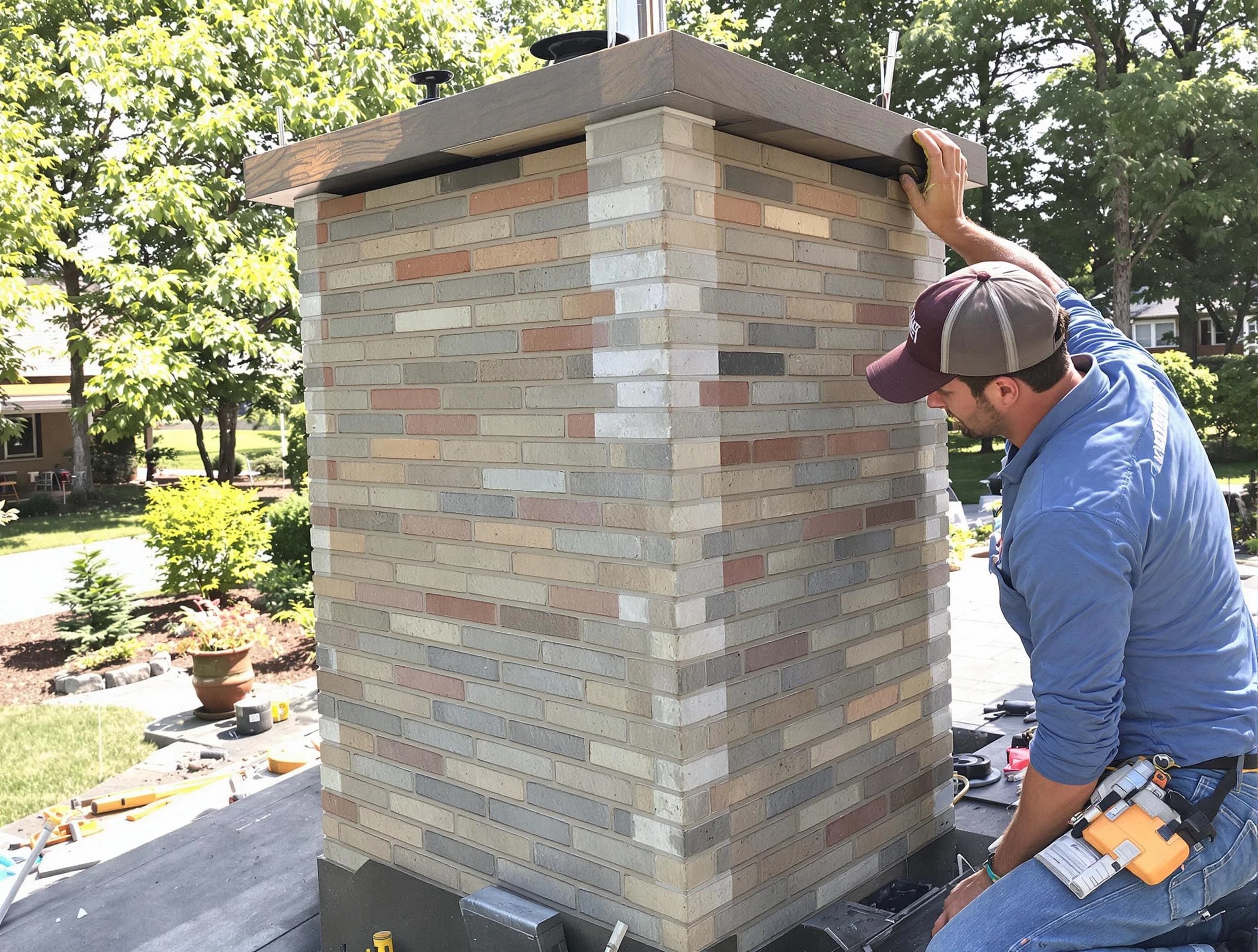 Slaughterville Chimney Sweep completing a modern chimney remodel in Slaughterville, OK