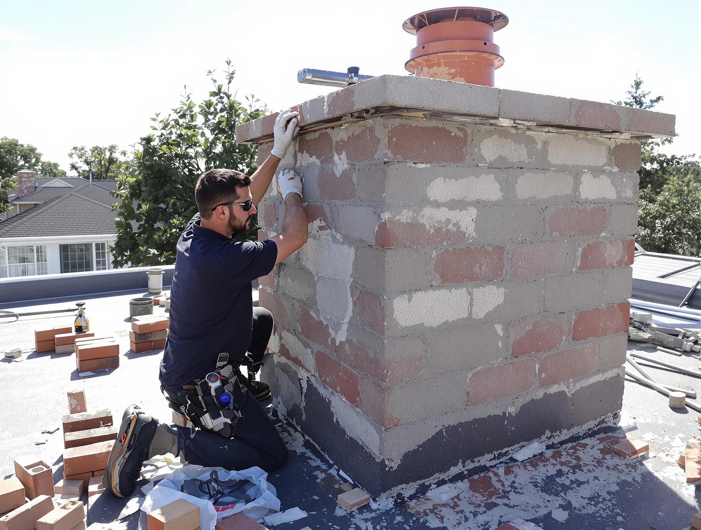 Advanced chimney repair process by Slaughterville Chimney Sweep in Slaughterville, OK
