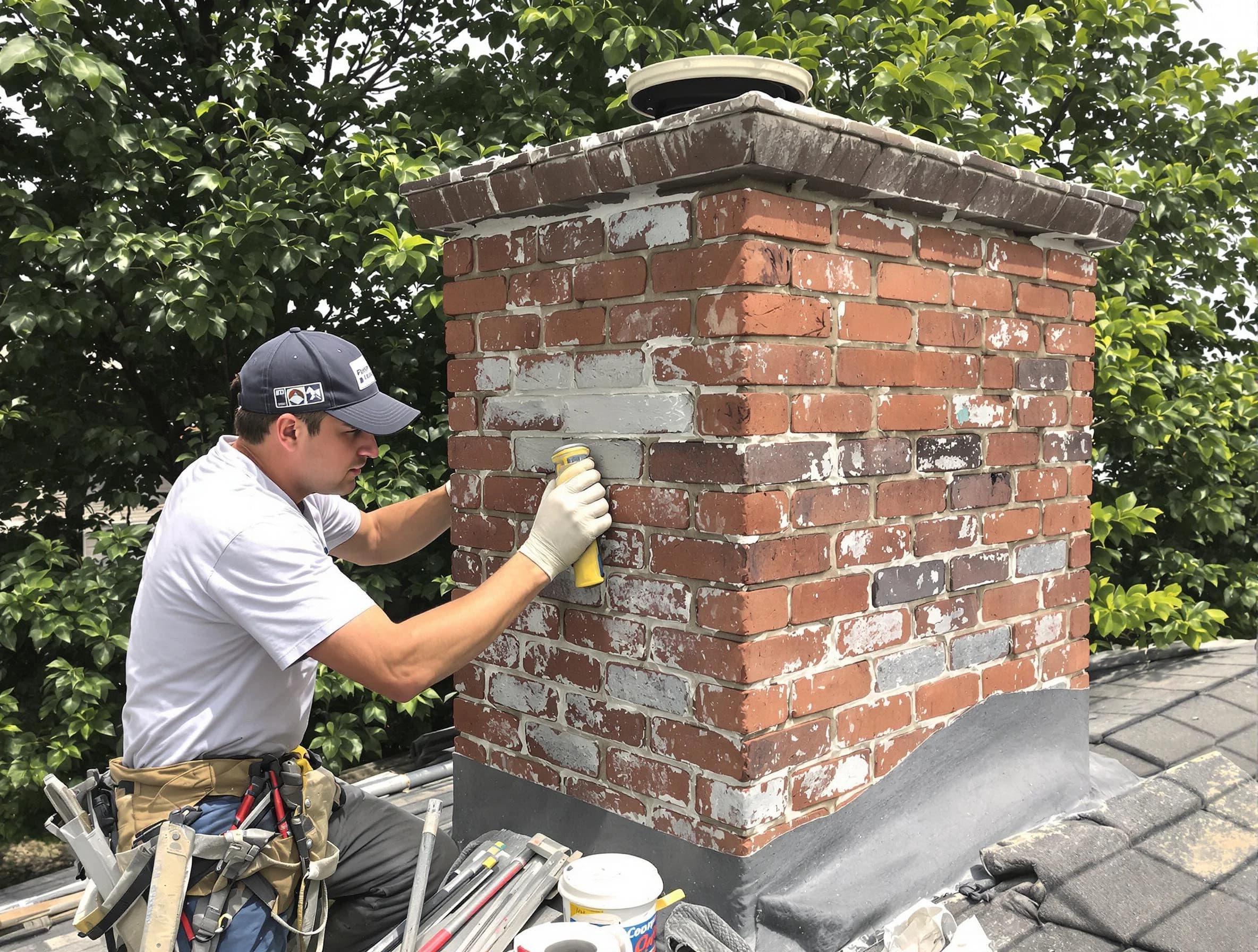 Slaughterville Chimney Sweep restoring an aging chimney in Slaughterville, OK